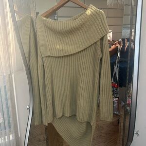 Olive Green Ribbed Sweater